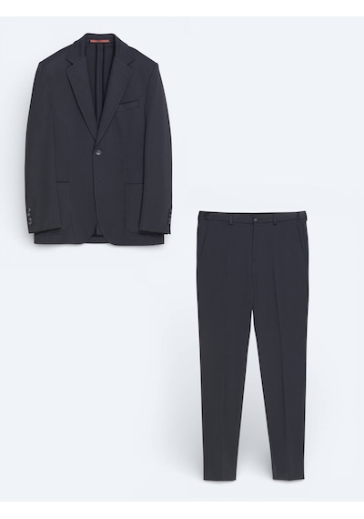 Kip Antrasit Düz Modern Fit Örme Takım Elbise
