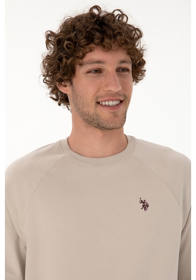 U.S. Polo Assn. Erkek Regular Fit Bisiklet Yaka Taş İnce Basic Sweatshirt 50313752-VR049