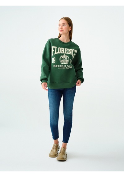 Loose Fit Kadın Sweatshirt Yeşil