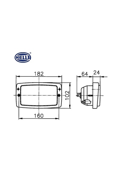 HELLA FAR DİKDÖRTGEN H4 (ÇERÇEVELİ) (PARKLI) İŞ MAKİNASI
