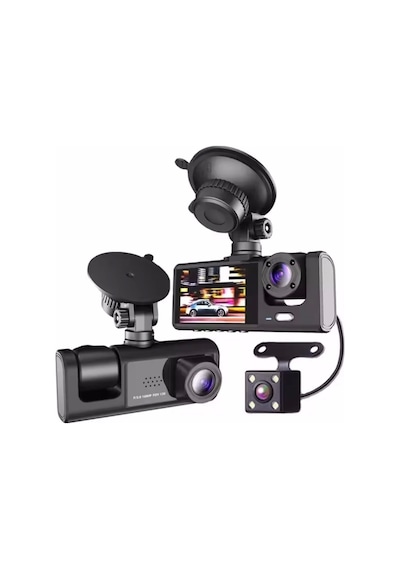 64gb Araç İçi Kamera 3 Kameralı Yol + Araç İçi+ Arka Fhd Video Kayıt Mikrofonlu Türkçe Cc-33
