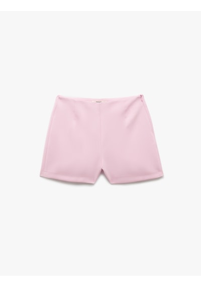 Koton Standart Bel Fleto Cep Detaylı Mini Şort Pembe 5sak40345uw Gül