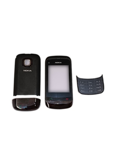 Nokia C2-03 Kapak Nokia C2-03 Uyumlu Beyaz Gold Ön Kapak Arka Kap