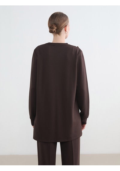 Lcw Everyday Kahverengi Soft Touch Kadın Sweatshirt Tunik