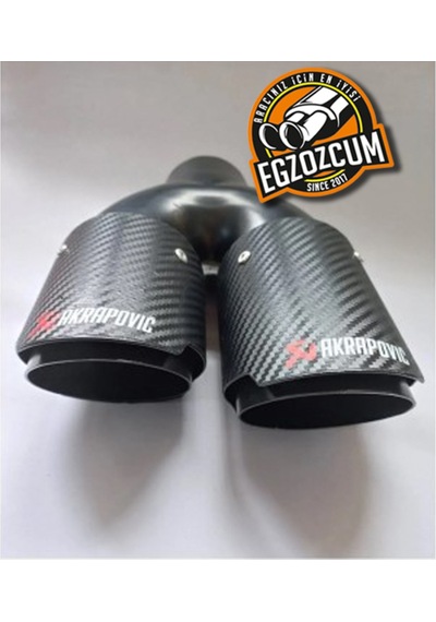 76 Mm. Çiftli Sol Içi Siyah Karbon Kaplama - Egzozcum -