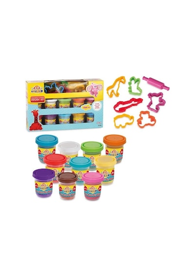 03290 16 Parça Hamur Seti-rengarenk / 560 Gr Çok  Renkli