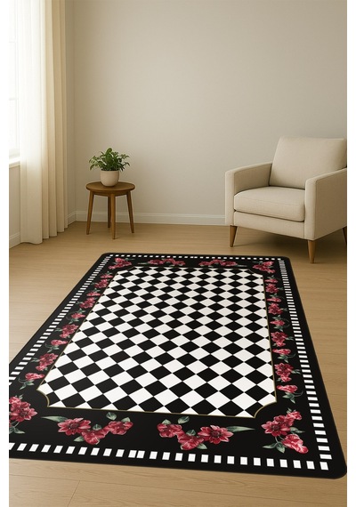 Modern Desenli Dijital Baskı Kaymaz Taban Halı H0151 Renkli