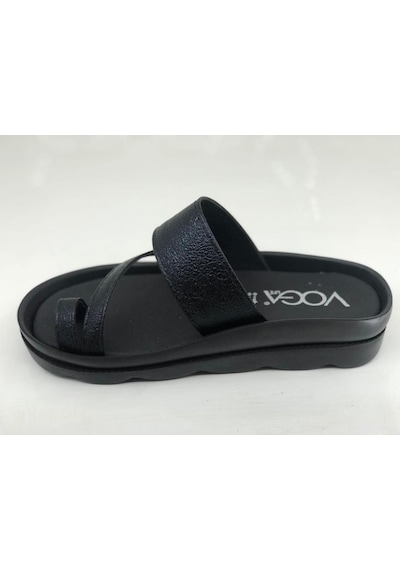 Voga 1740 Siyah Çatlak Comfort Casual Bayan Terlik 001