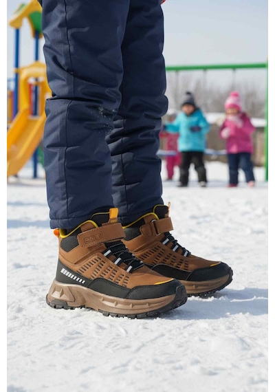 Taba Cırtlı Kaymaz Taban Erkek Çocuk Outdoor Bot Tiger F Taba