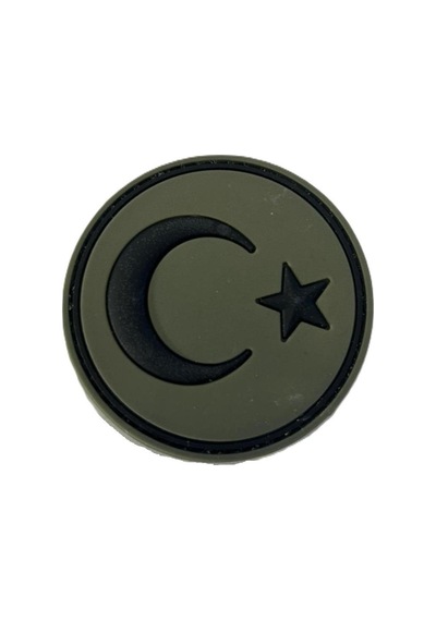 Single Sword Plastik Patch Yuvarlak Bayrak Haki Çok Renkli