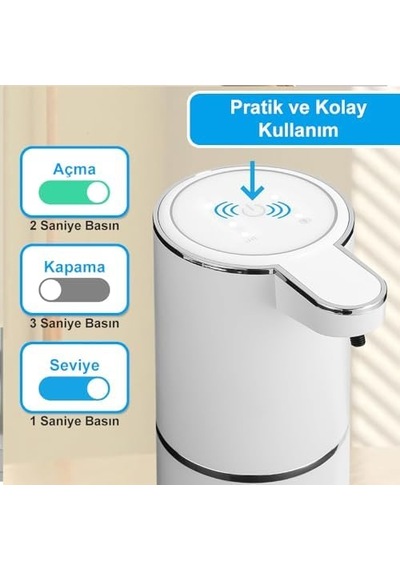 Sensörlü Usb Şarjlı Köpük Sabunluk/gt-sd03 000 Açık Krem