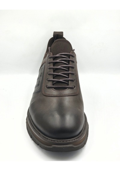 Libero L3815 Kahve Hakiki Deri Nubuk Slip-on Bağcıklı Termo Taban Erkek Günlük Casual Ayakkabı Kahverengi