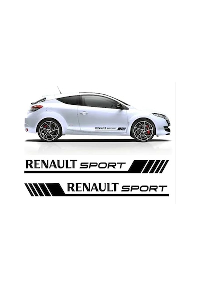 Renault Sport Yazılı Yan Kapı Şerit Sticker Etiket Modeli