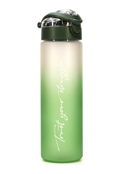 Su Matarası Tritan Geniş Ağız Su Şişesi Gradient Type Spor Matarası Suluğu Bpasız 630 Ml Yeşil 0111