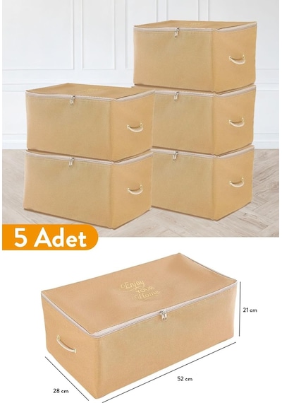 Tr Adet - Küçük Boy Baskı Detaylı Taba Hurç 52 X 28 X 21 Cm