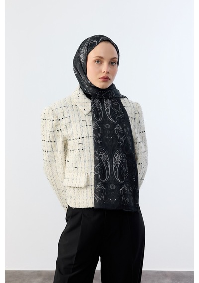 Mirsoy Scarf Asya Etnik Desen Şal Siyah