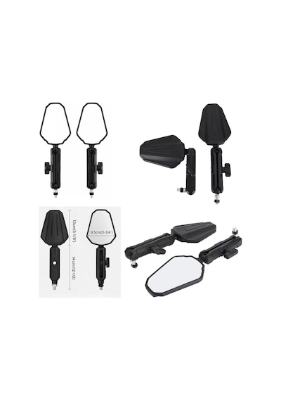 Motosiklet Atv Cross Katlanır Ayna Takımı 8 Ve 10 Mm Uyumlu 3129 Siyah