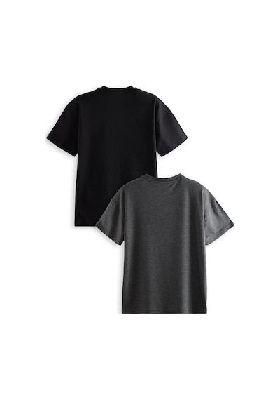 Denokids Erkek Çocuk Basic Oversize 2'li T-shirt Takım Renkli Çok Renkli