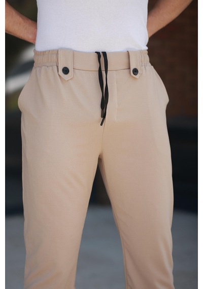 Madmext Bej Regular Fit Erkek Pantolon E6574