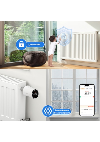 Novato Tuya Uyumlu Ekranlı Zigbee Termostatik Akıllı Vana Kontrolcüsü