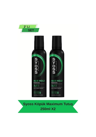 Syoss Max Hold Mega Güçlü Tutuş Saç Köpüğü 2 x 250 ML