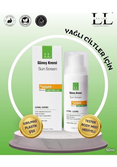 Zinc Gluconate Takviyeli Yağlı Ciltler İçin Yüksek Korumalı Güneş Kremi 50 Ml