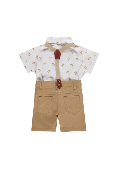Civil Baby Papyonlu Askılı 6-18 Ay Takım - Kahverengi Camel