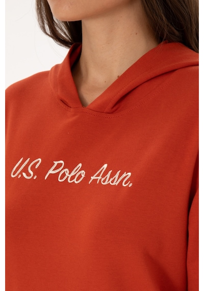 U.S. Polo Assn. Kadın Kiremit Kapüşonlu Sweatshırt 50313559-VR031 U.S. Polo Assn. Kadın Kiremit Kapüşonlu Sweatshırt 50313559-VR031