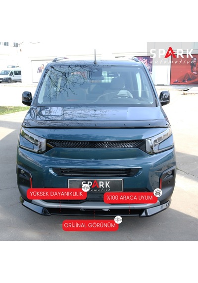 Citroen Berlingo 2019- Yılı Ve Sonrası Uyumlu Ön Tampon Lip Siyah