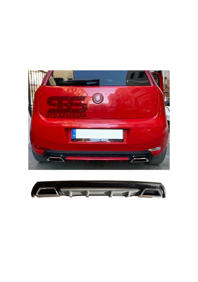 Fiat Punto Difüzör Arka Tampon Eki 2 Egzoz Çıkışlı Gri Lüx Tip