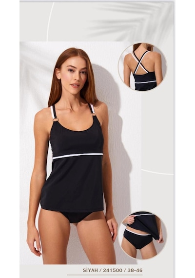 Pierre Cardin Aksesuarlı Yuvarlak Yaka Tankini 241500 Çok Renkli
