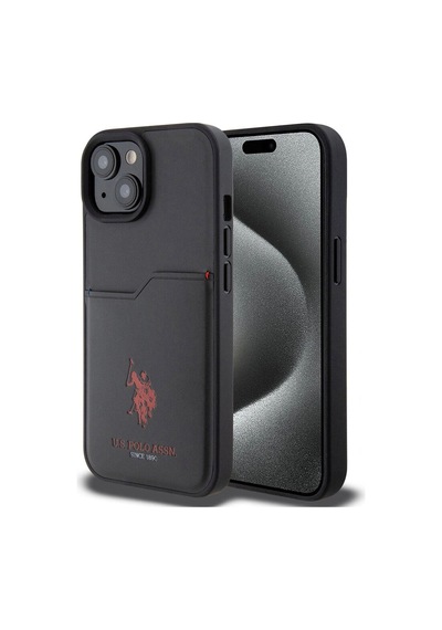 Apple iPhone Uyumlu 15 Kılıf U.s. Polo Assn.  Lisanslı Baskı Logolu Pu Kartlıklı Kapak
