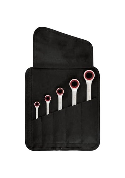 Professional, Cırcırlı Anahtar Seti, Anahtar Takımı 5 Parça, 8,10,13,17,19mm, 1600a02z3d, Mavi