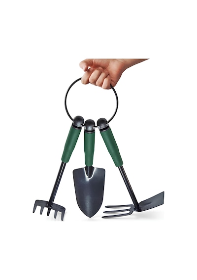 Çapa Tırmık Kürek 3 Lü Set Metal Hobi Bahçe El Aletleri Saksı, Çiçek, Bitki Ve Toprak Kazma Seti