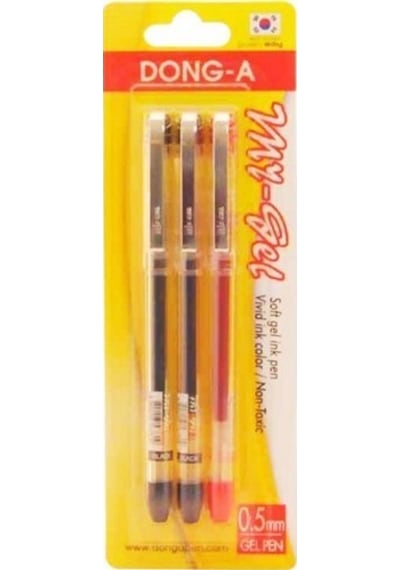 Dong-a My-gel İğne Uçlu Kalem 3'lü Blister 0.5 Mm. mavi