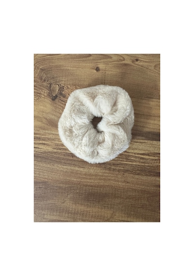 Düz Renk Peluş Lastik Toka Krem - 790144688 Krem
