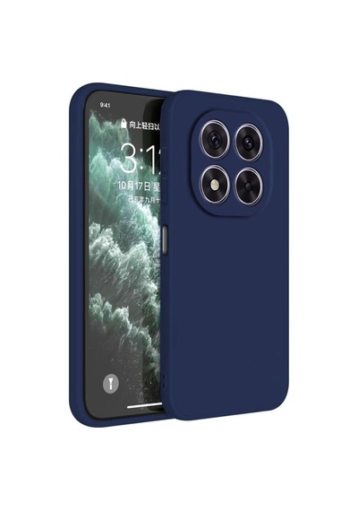 Poco X7 Uyumlu Silikon Kılıf - Kamera Korumalı Esnek Pastel Renk Kapak - Lacivert Lacivert