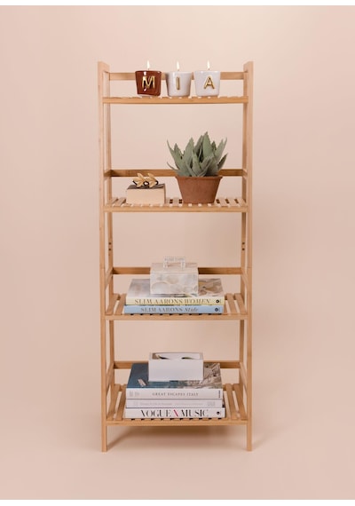 The Mia Bambu 4 Katlı Düzenleyici Dolap Raf 120x49x32 Cm Çok Renkli