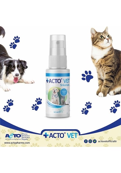 Acto Vet Solution Kedi ve Köpek İçin Yara Bakım Solüsyonu 50 ML