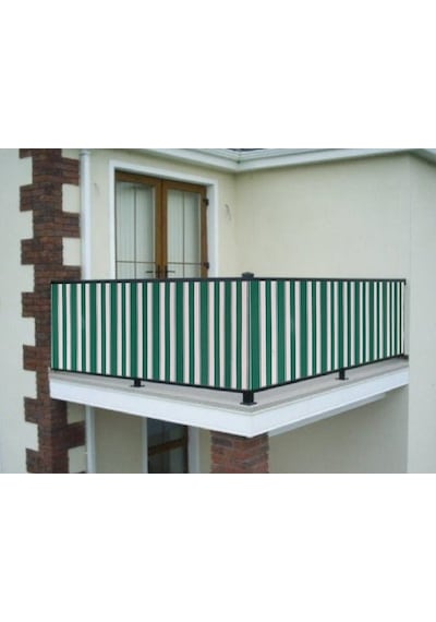 Ceylan Home Balkon Demiri Perdesi Bağcıklı Yeşil Çizgili Ölçü Seç Kahverengi