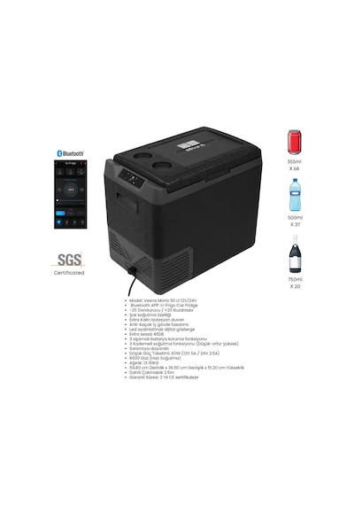 U-frigo Oto Buzdolabı Vesna Mono 50lt 12v/24v