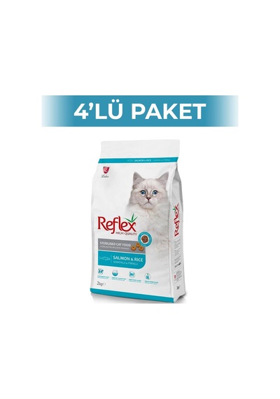 Reflex Somonlu Pirinçli Kısır Kedi Maması 2 Kg 4 Adet