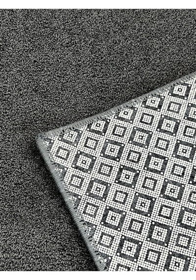 Balat Halı Raschel Carpet Koyu Gri Mikro Polyester Kaymaz Taban Shaggy Halı