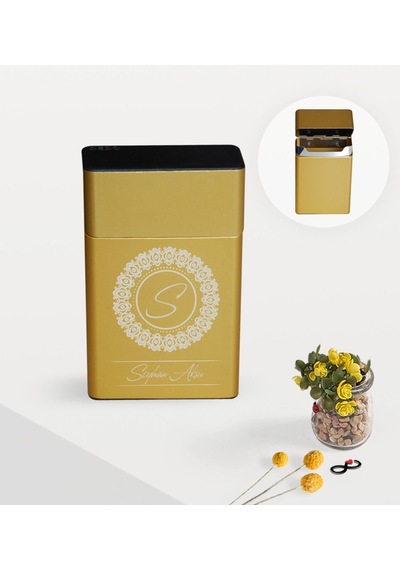 Bk Gift Kişiye Özel İsimli Gold Metal Sigara Tabakası - 2 Siyah