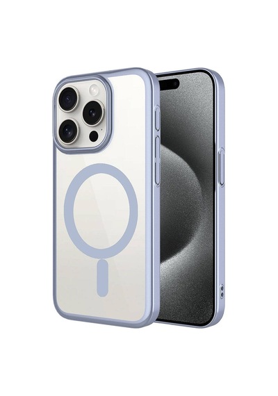 Zeyline Apple Uyumlu iPhone 15 Pro Wireless Şarj Özellikli Sert Pc Zore Mat Riksos Magsafe Kapak-gri