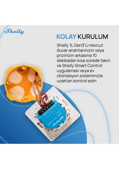 Shelly 1l Gen3 Nötrsüz Akıllı Röle