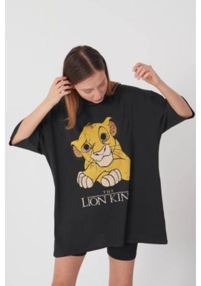 Blackjack Giyim Blackjackgiyim Kadın Siyah Aslan Tshirt Siyah