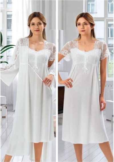 Birolgaye Duchesse 2008 Hamile Lohusa Gecelik Sabahlık Takım (534697990)