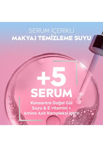 Tr Aqua Rose Gül Suyu Ve Serum İçeren Çift Fazlı Micellar Makyaj Temizleme Suyu 400ml,yüz Göz Dudak, Spf Filtrele