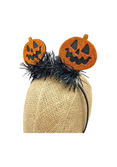 Balkabağı Taç Turuncu Renkli Simli Eva Halloween Partisi Cadılar